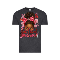 Vintage Black one loved supervisor afro messy bun Vintage Tee - texasbilliewilder