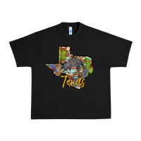 Black texas map armadillo Urban Heavy Tee - BarkalooDesign