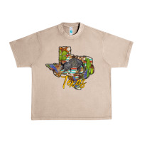 French Oak texas map armadillo Urban Heavy Tee - BarkalooDesign