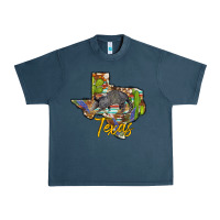 Midnight Navy texas map armadillo Urban Heavy Tee - BarkalooDesign