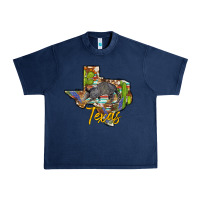 Navy texas map armadillo Urban Heavy Tee - BarkalooDesign