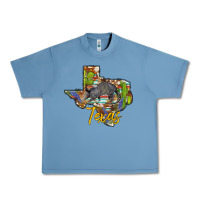 Pebble Blue texas map armadillo Urban Heavy Tee - BarkalooDesign