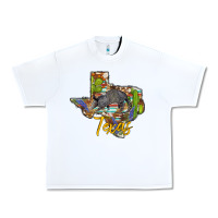White texas map armadillo Urban Heavy Tee - BarkalooDesign