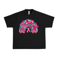 Black Breast Cancer Rainbow Urban Heavy Tee - texasbilliewilder