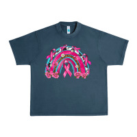 Midnight Navy Breast Cancer Rainbow Urban Heavy Tee - texasbilliewilder