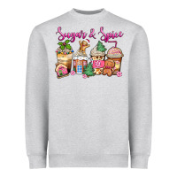 Sugar And Spice Pink Gingerbread Coffee Cups Heavyweight Sweatshirt | Teevron