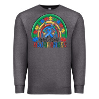 Charcoal Heather autism awareness rainbow Premium Sweatshirt - MaliasSmallBusiness