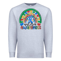 Heather Grey autism awareness rainbow Premium Sweatshirt - MaliasSmallBusiness