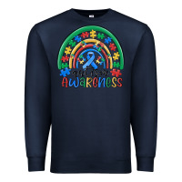 Navy autism awareness rainbow Premium Sweatshirt - MaliasSmallBusiness