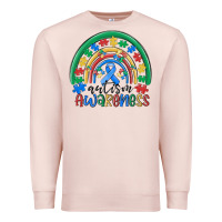 Pale Pink autism awareness rainbow Premium Sweatshirt - MaliasSmallBusiness