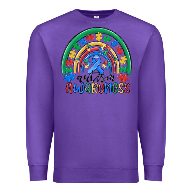 Autism Awareness Rainbow Premium Sweatshirt by MaliasSmallBusiness | Teevron