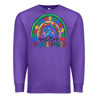 Purple autism awareness rainbow Premium Sweatshirt - MaliasSmallBusiness