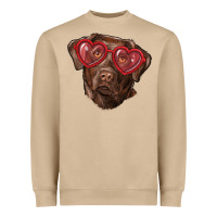 Mushroom labrador retriever with love glass Heavyweight Sweatshirt - RanaPortraitStore
