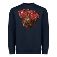 Navy labrador retriever with love glass Heavyweight Sweatshirt - RanaPortraitStore