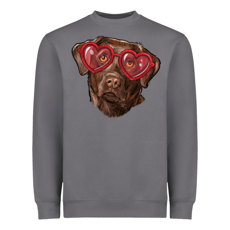 Labrador Retriever With Love Glass Heavyweight Sweatshirt by RanaPortraitStore | Teevron