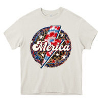 Cream Western Merica Patriotic Heavy Core Tee - LillyAllenDesigns