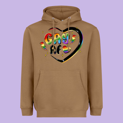 Gay Af Heavyweight Hoodie Designed By Maliassmallbusiness