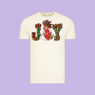 Christmas Joy With Rooster Vintage Tee Designed By Ranaportraitstore