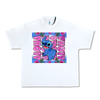 White aloha stitch Urban Heavy Tee - Zillion Design Studio