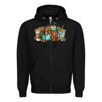 Black longhaired cow coffee cups Zipper Hoodie - Jasminsmagicworld