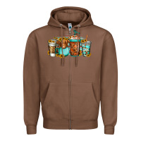 Chestnut longhaired cow coffee cups Zipper Hoodie - Jasminsmagicworld