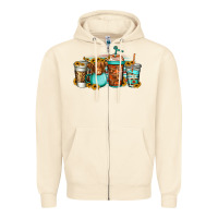 Sandshell longhaired cow coffee cups Zipper Hoodie - Jasminsmagicworld