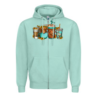 Seafoam longhaired cow coffee cups Zipper Hoodie - Jasminsmagicworld