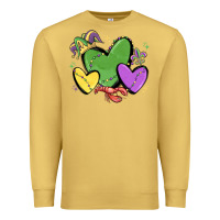 Antique Gold mardi gras hearts Premium Sweatshirt - MaliasSmallBusiness