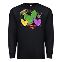 Black mardi gras hearts Premium Sweatshirt - MaliasSmallBusiness