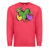 Cardinal mardi gras hearts Premium Sweatshirt - MaliasSmallBusiness