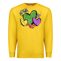 Lemon mardi gras hearts Premium Sweatshirt - MaliasSmallBusiness