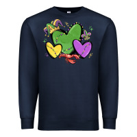 Navy mardi gras hearts Premium Sweatshirt - MaliasSmallBusiness