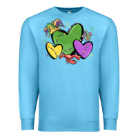 Ocean Blue mardi gras hearts Premium Sweatshirt - MaliasSmallBusiness