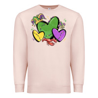 Pale Pink mardi gras hearts Premium Sweatshirt - MaliasSmallBusiness