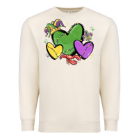 Sandshell mardi gras hearts Premium Sweatshirt - MaliasSmallBusiness