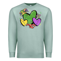 Seafoam mardi gras hearts Premium Sweatshirt - MaliasSmallBusiness