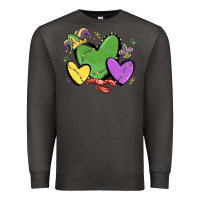 Smoke mardi gras hearts Premium Sweatshirt - MaliasSmallBusiness