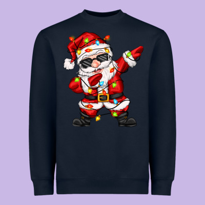 Dabbing Santa With Christmas Lights Heavyweight Sweatshirt Designed By Zillion Design Studio