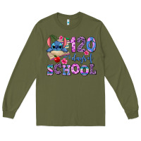 Army Green 120 days of school Long Sleeve Tee - AdoDesignShop