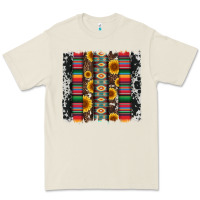 Bone cowhıde aztec serape wıth leopard and sunflowers brushstroke Premium Tee - Artiststas