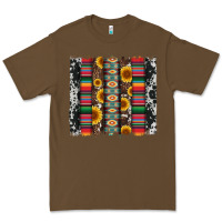Cacao cowhıde aztec serape wıth leopard and sunflowers brushstroke Premium Tee - Artiststas