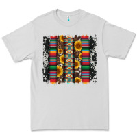 Dove Grey cowhıde aztec serape wıth leopard and sunflowers brushstroke Premium Tee - Artiststas