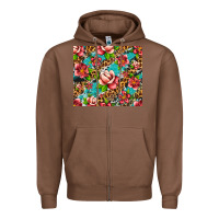 Chestnut tropical flowers Zipper Hoodie - Artiststas