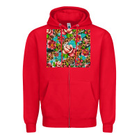 Red tropical flowers Zipper Hoodie - Artiststas