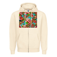 Sandshell tropical flowers Zipper Hoodie - Artiststas