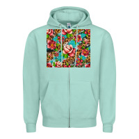 Tropical Flowers Zipper Hoodie | Teevron