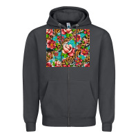 Smoke tropical flowers Zipper Hoodie - Artiststas