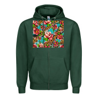 Sports Green tropical flowers Zipper Hoodie - Artiststas