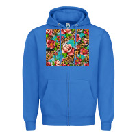 True Royal tropical flowers Zipper Hoodie - Artiststas