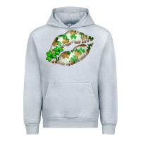 Heather Grey St. Patricks Day White Lips Urban Hoodie - Bettercallsaul